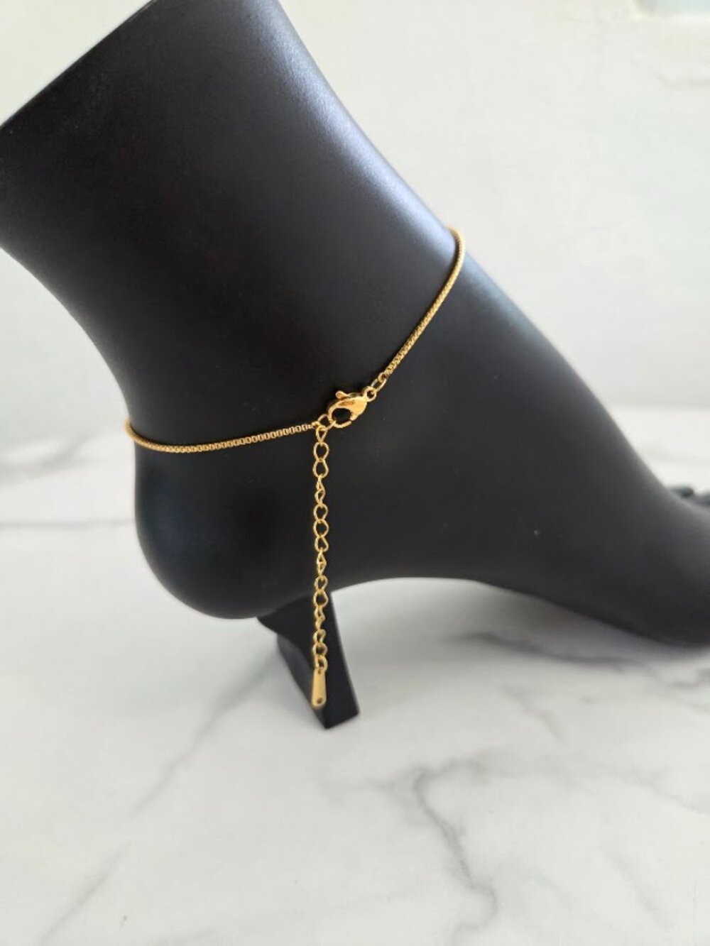 Gold Stainless Steel Evil Eye Anklet Box Chain Ojo Turco Beach Jewelry - Picture 8 of 13